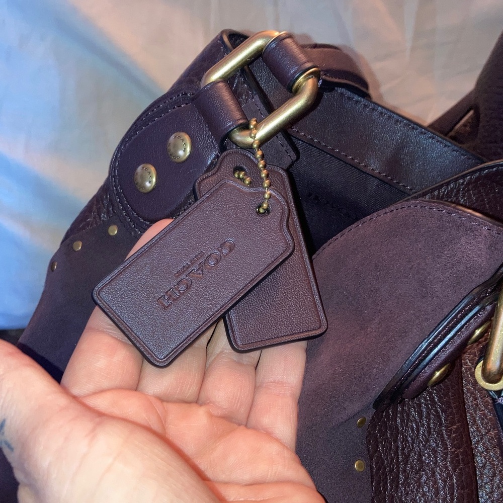 Coach Edie 42 Hobo Shoulder Bag 32988 with buffalo leather and suede sides - Picture 4 of 13